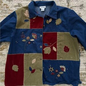 Vintage multicolor Patchwork button down shirt